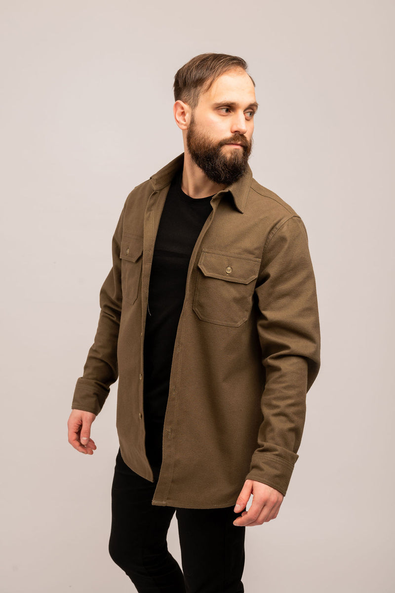 Flanellhemd Dark Olive