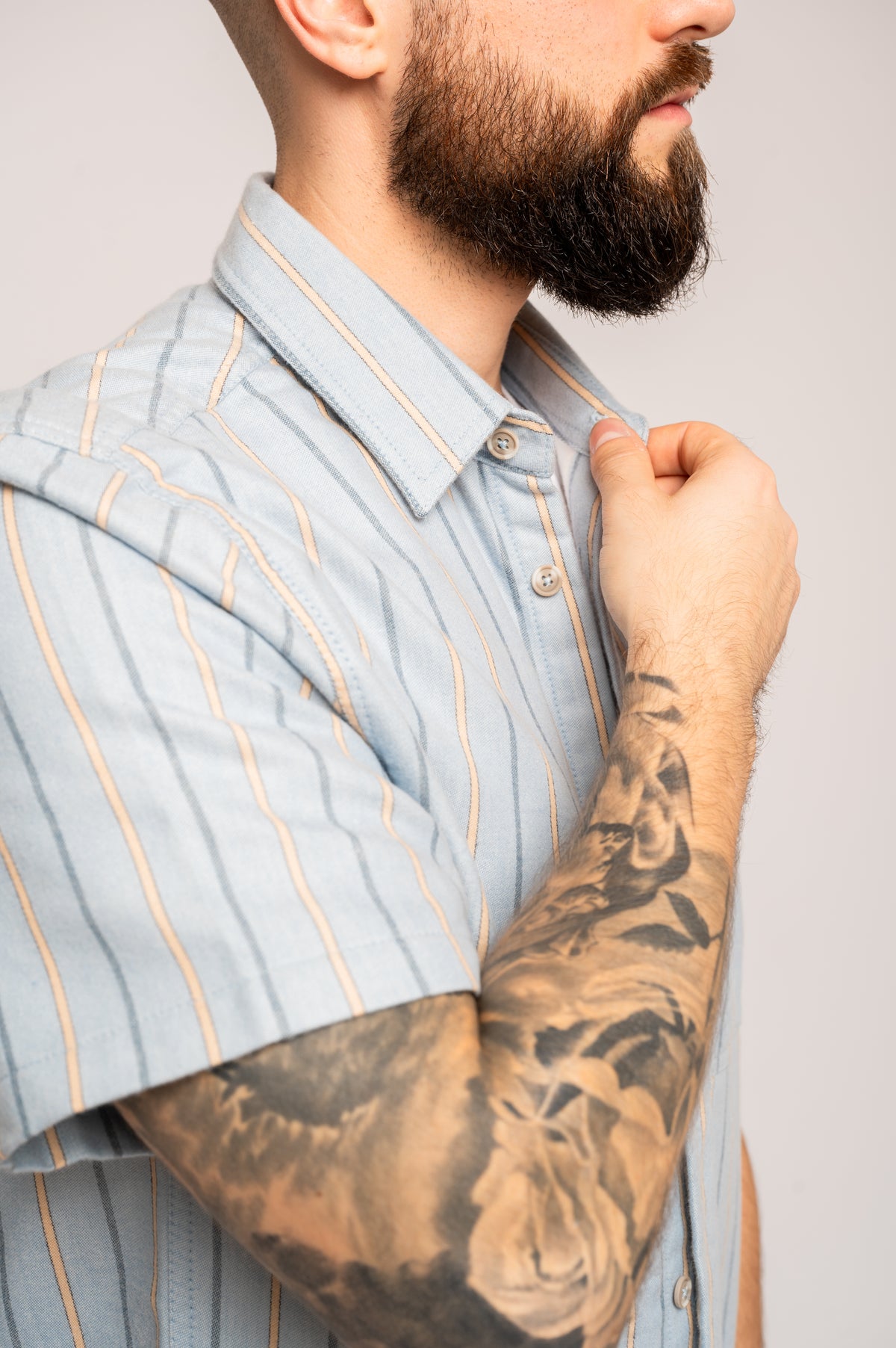 Herren-Sommerhemd Azurblau