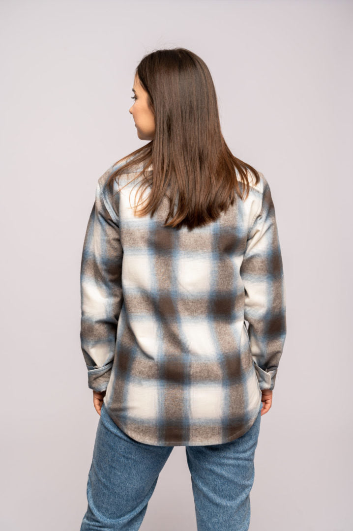 Flanellhemd aus blauem Granit