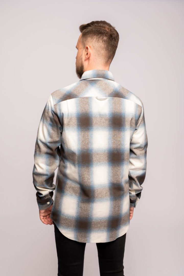 Flanellhemd aus blauem Granit