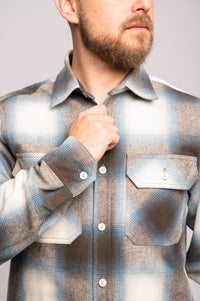 Flanellhemd aus blauem Granit