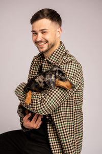 Staubgrünes Flanellhemd